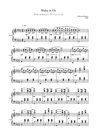 Waltz of Kolkata, The City of Joy (Waltz in G flat major)