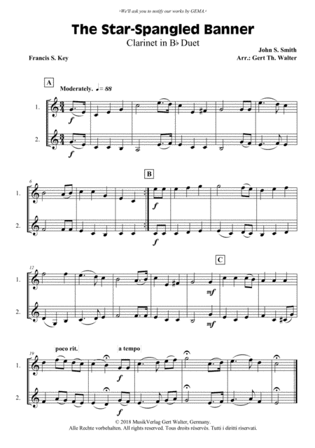 The Star-Spangled Banner (arr. Gert Th. Walter)