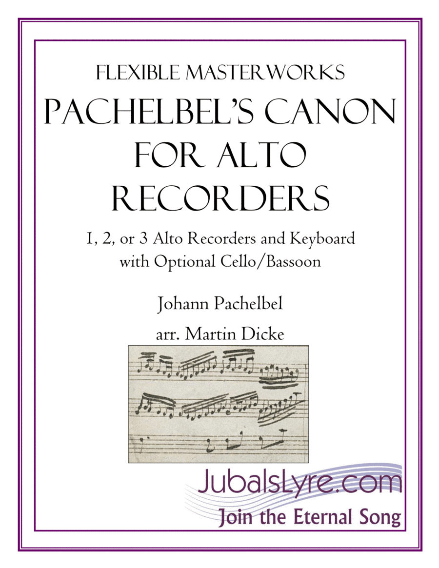 Canon (Alto Recorder and Keyboard) (arr. Martin Dicke)