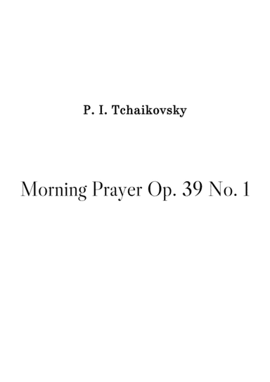 Morning Prayer Op. 39 No. 1 - Tchaikovsky (arr. Stenio Caixeta)