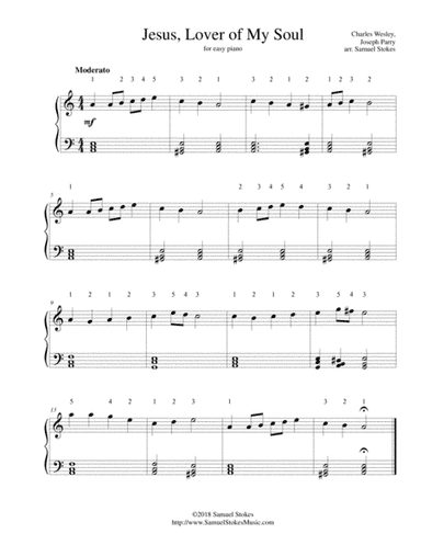 Jesus, Lover of My Soul - for easy piano (arr. Samuel Stokes)