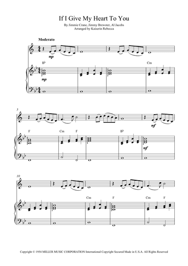 If I Give My Heart To You (arr. Kaiserin Rebecca)