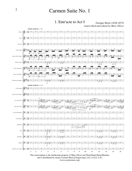 Carmen Suite No. 1 transcribed for Concert Band (arr. Marc Oliver)