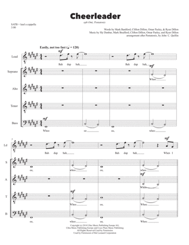 Cheerleader (arr. John C. Quillin)