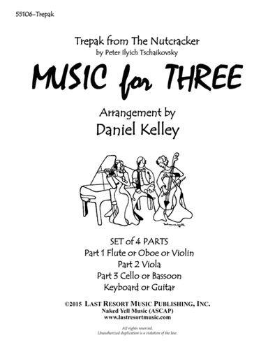 Trepak from The Nutcracker for Piano Quartet (Violin, Viola, Cello, Piano) Set of 4 Parts (arr. Last Resort Music Publishing)