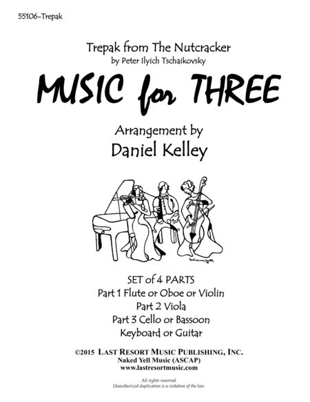 Trepak from The Nutcracker for Piano Quartet (Violin, Viola, Cello, Piano) Set of 4 Parts (arr. Last Resort Music Publishing)