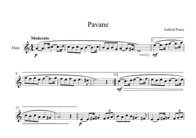 Pavane - Gabriel Faure (Flute) (arr. Digital Book Music)