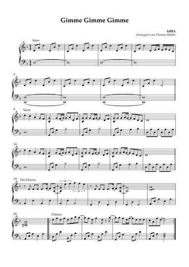 Gimme! Gimme! Gimme! (a Man After Midnight) (arr. Thomas Müller)