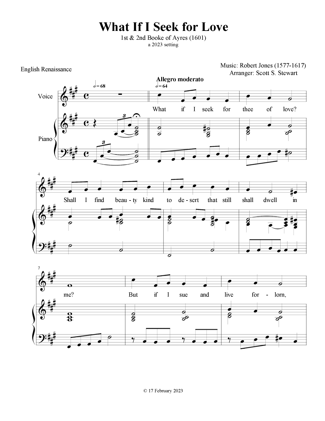 What If I Seek for Love (1601) (arr. Scott S. Stewart)