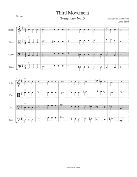 String Orchestra Arrangement of Symphony No. 5, Movement 3 by Beethoven (arr. Laura Jekel)