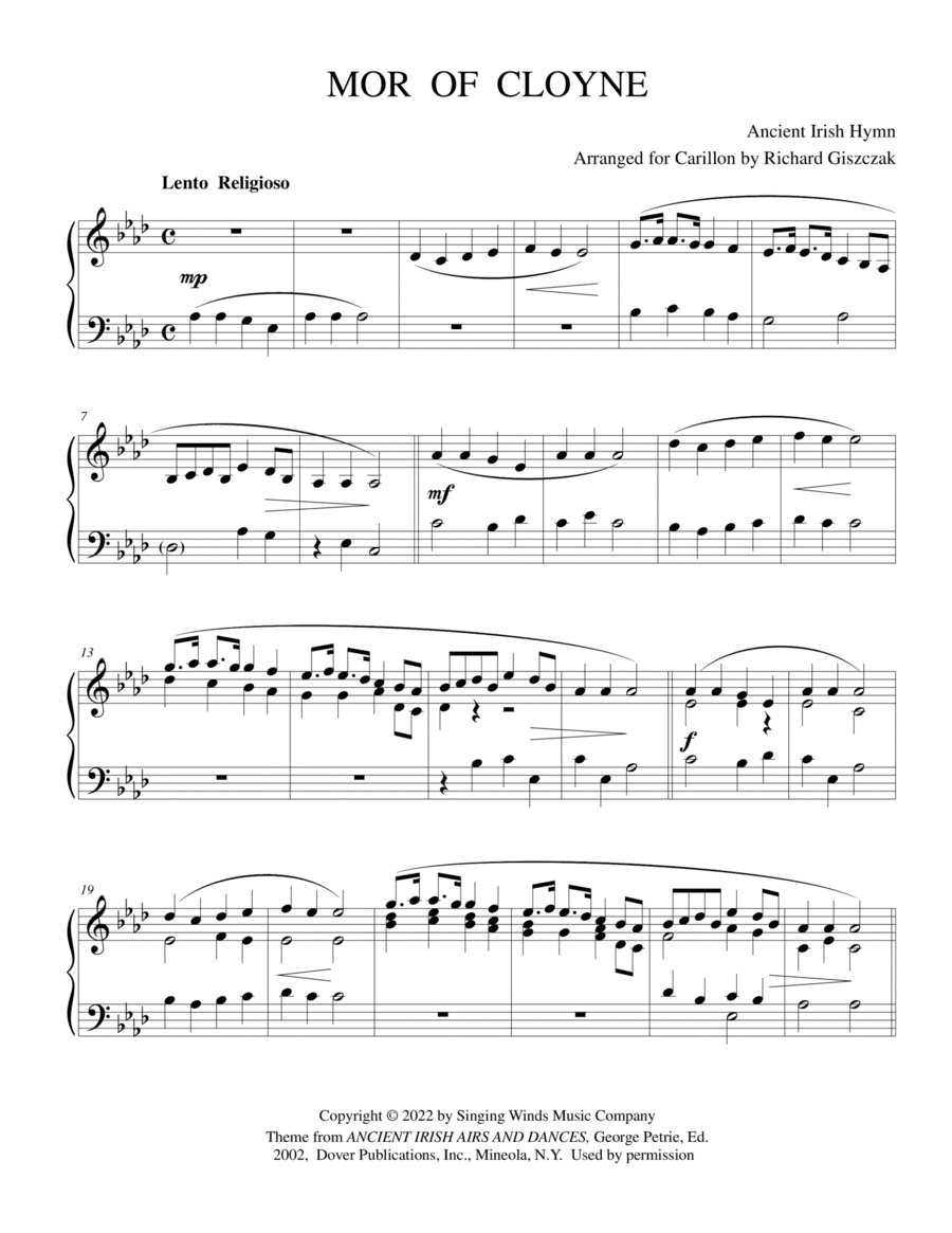 Mor of Cloyne (Ancient Irish Air) (arr. Richard Giszczak)
