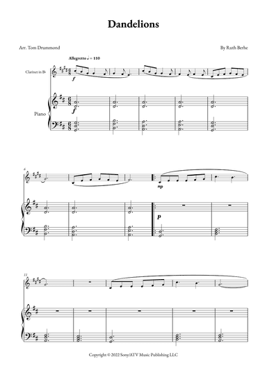 Dandelions (arr. Tom Drummond)