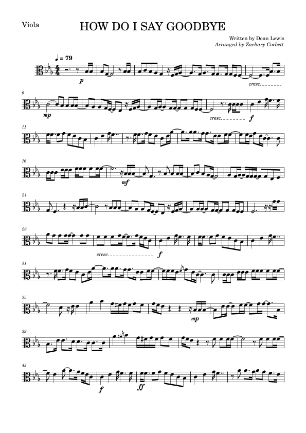 How Do I Say Goodbye (arr. Zachary Corbett)