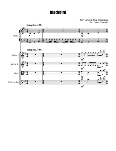 Blackbird (arr. Oswin Cartuido)