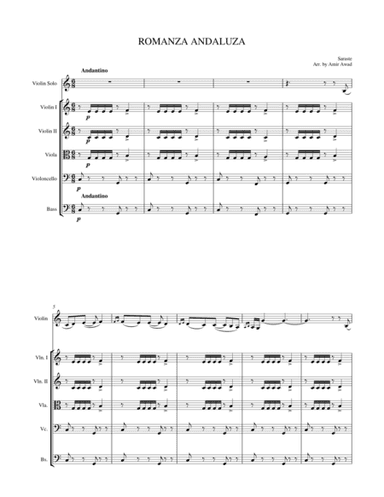 Sarasate : Romance Andaluse for Violin and String Orchestra (arr. Amir Awad)