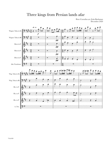 Three kings from Persian lands afar (arr. Eoin Buchanan)
