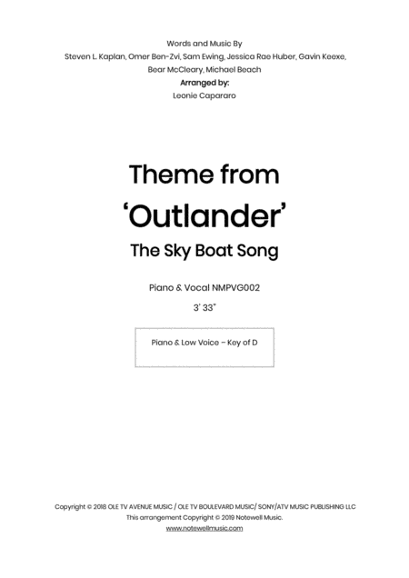 Outlander (arr. Leonie Capararo)