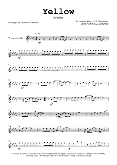 Yellow (arr. Glauco Fernandes)