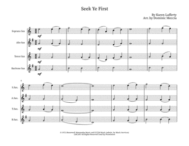 Seek Ye First (arr. Dominic Meccia)
