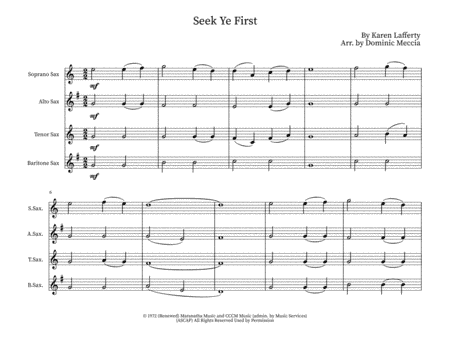 Seek Ye First (arr. Dominic Meccia)