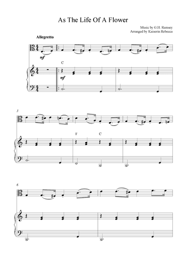 As the Life of a Flower (arr. Kaiserin Rebecca)
