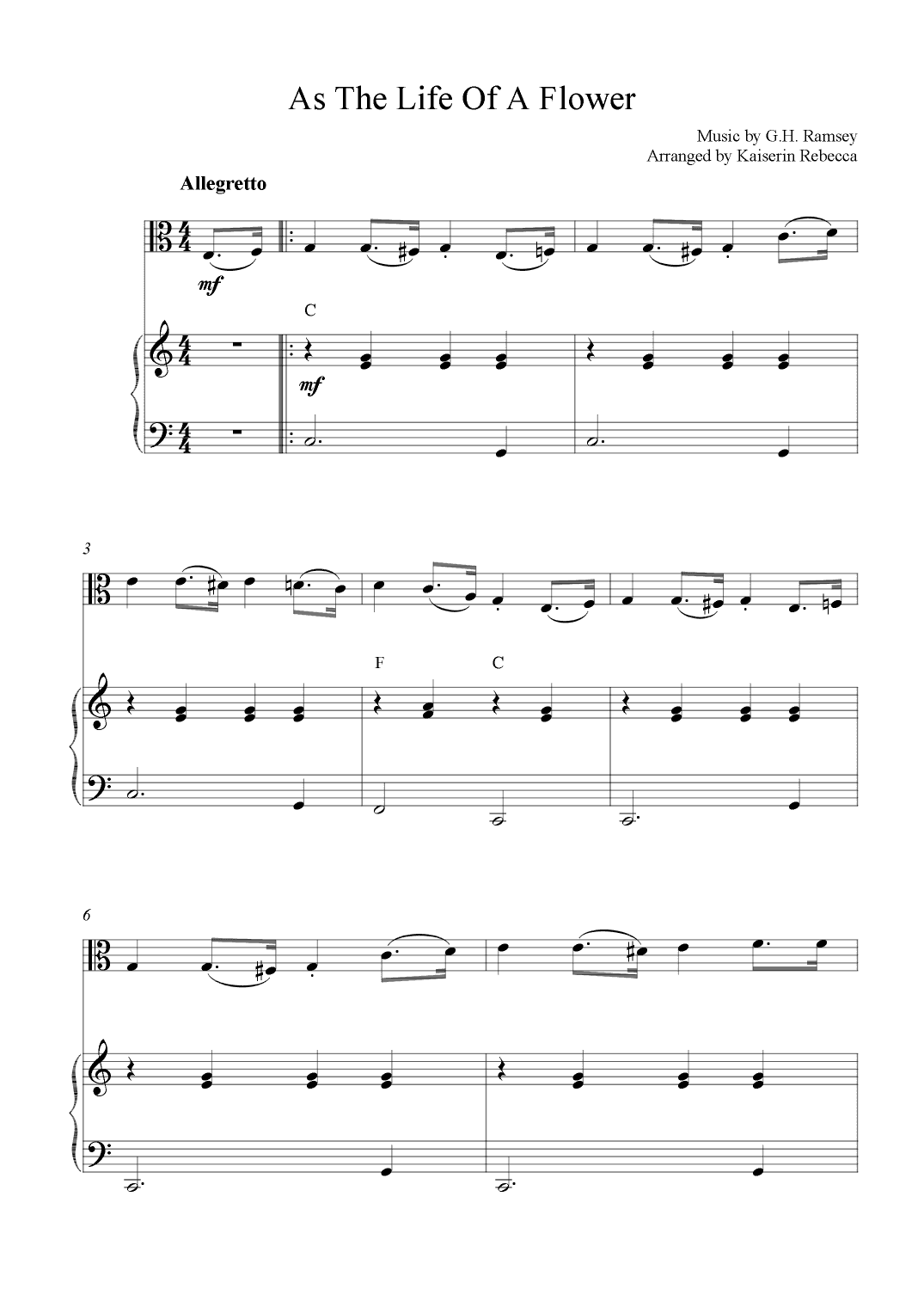 As the Life of a Flower (arr. Kaiserin Rebecca)