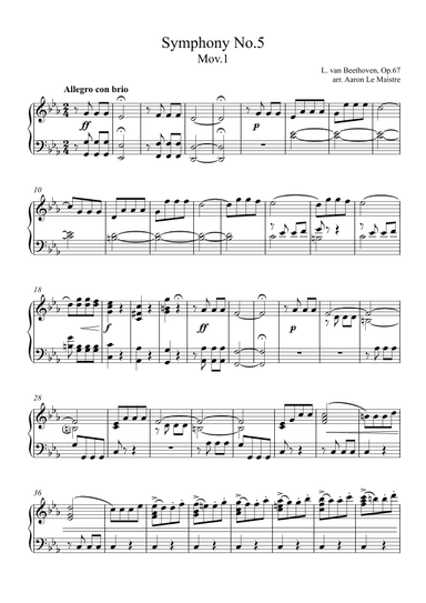 Symphony no.5 Mov.1 Allegro con brio (arr. Aaron Le Maistre)