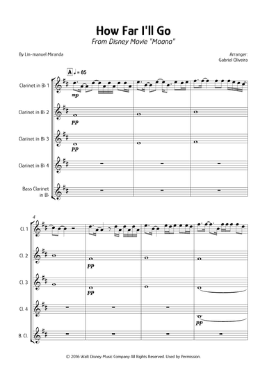How Far I'll Go (arr. Gabriel Oliveira)