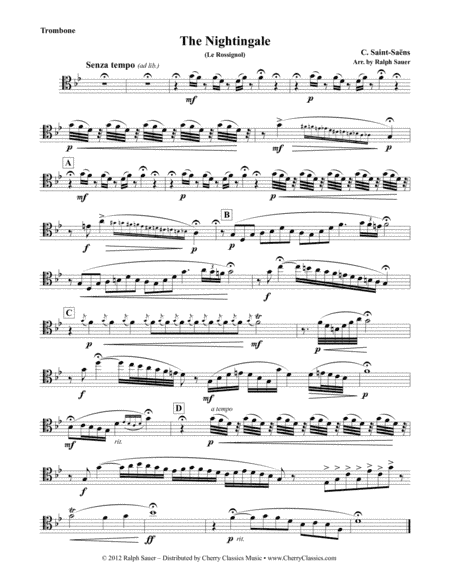 The Nightingale (Le Rossignol) for Trombone & Piano (arr. Sauer, Ralph)