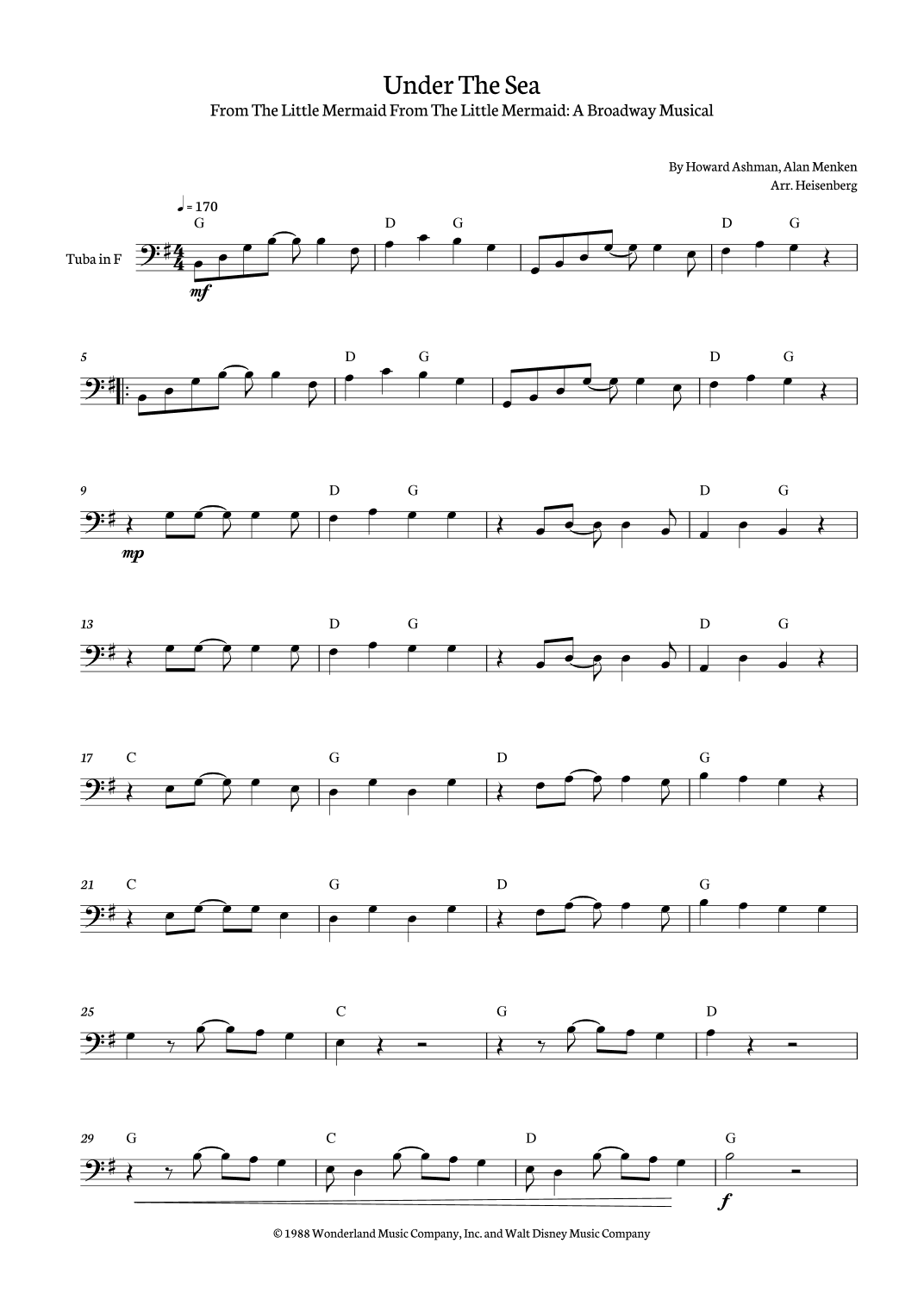 Under The Sea (arr. Heisenberg)