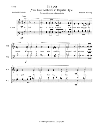 Prayer (Serenity Prayer) (from Four Anthems in Popular Style)