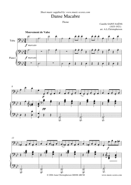 Danse Macabre - Tuba and Piano (arr. Anne Christopherson GRSM ARCM)