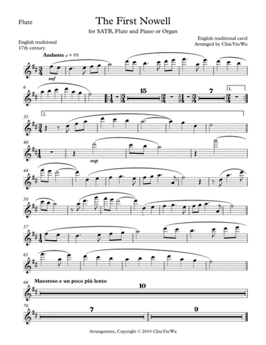 The First Nowell (Flute Part) (arr. Chia Yin Wu)