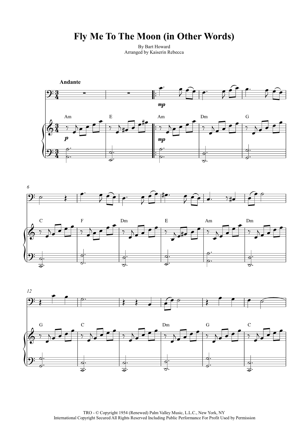 Fly Me To The Moon (in Other Words) (arr. Kaiserin Rebecca)