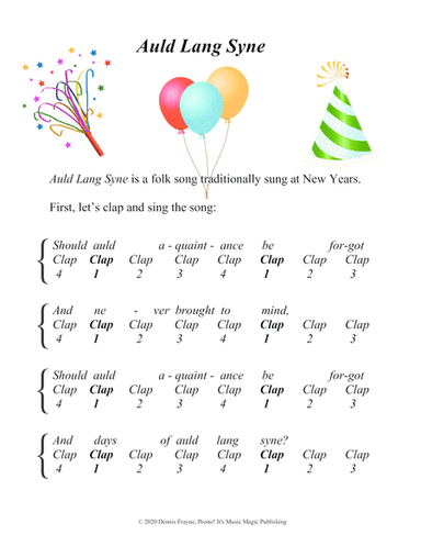 Auld Lang Syne (black key notation) (arr. Dennis Frayne)