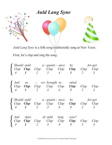 Auld Lang Syne (black key notation) (arr. Dennis Frayne)