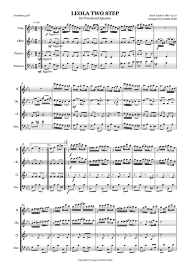 Leola Two Step for Woodwind Quartet (arr. Martin Todd)