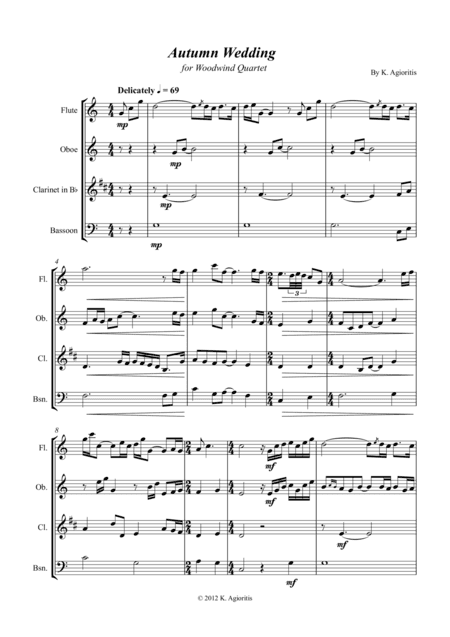 Autumn Wedding - for Woodwind Quartet