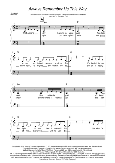 Always Remember Us This Way (arr. Chanyang Park)