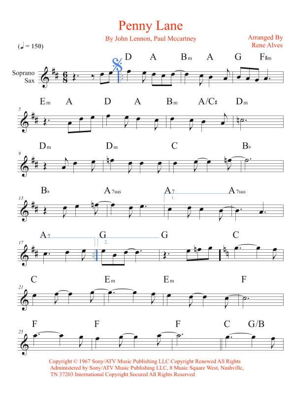 Penny Lane (arr. Rene Alves)