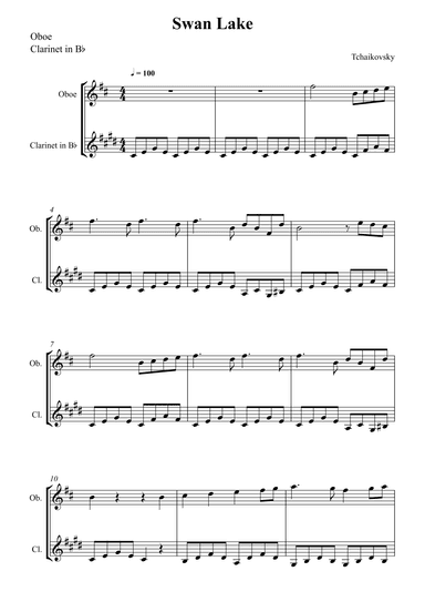 Swan Lake Theme - Tchaikovsky (arr. Wesley S. SIlva)