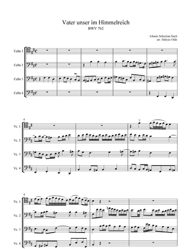 Vater unser im Himmelreich BWV 762 (arr. Matyas Olah)
