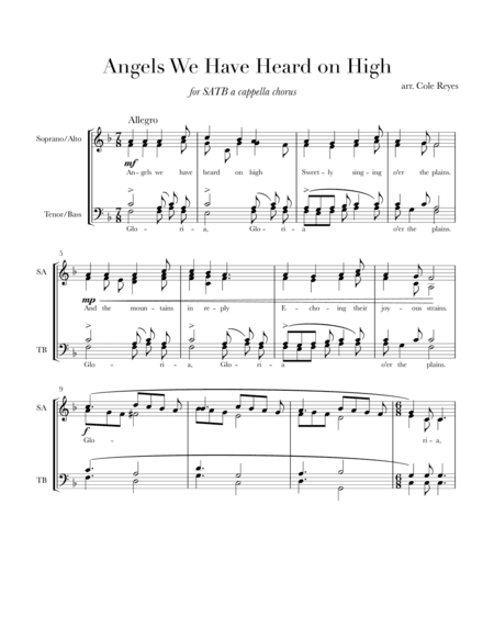 Angels We Have Heard On High (arr. Cole Reyes)
