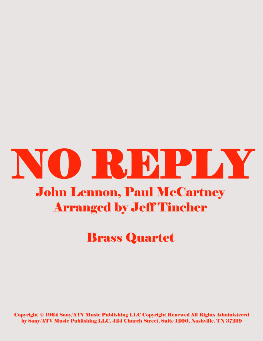 No Reply (arr. Jeff Tincher)