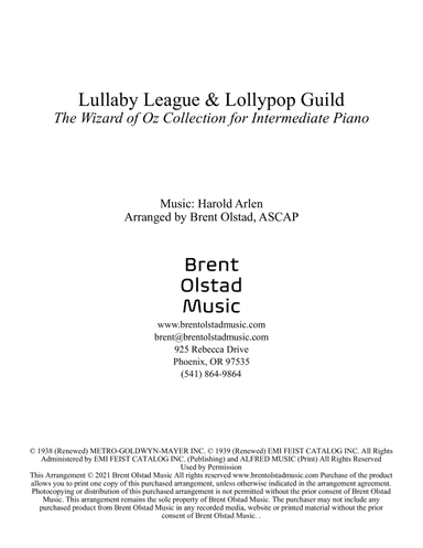 Lullaby League And Lollypop Guild (arr. Brent Olstad, ASCAP)