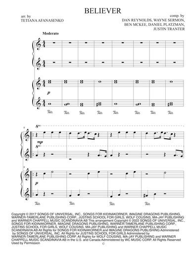Believer (arr. Tetiana Afanasenko)