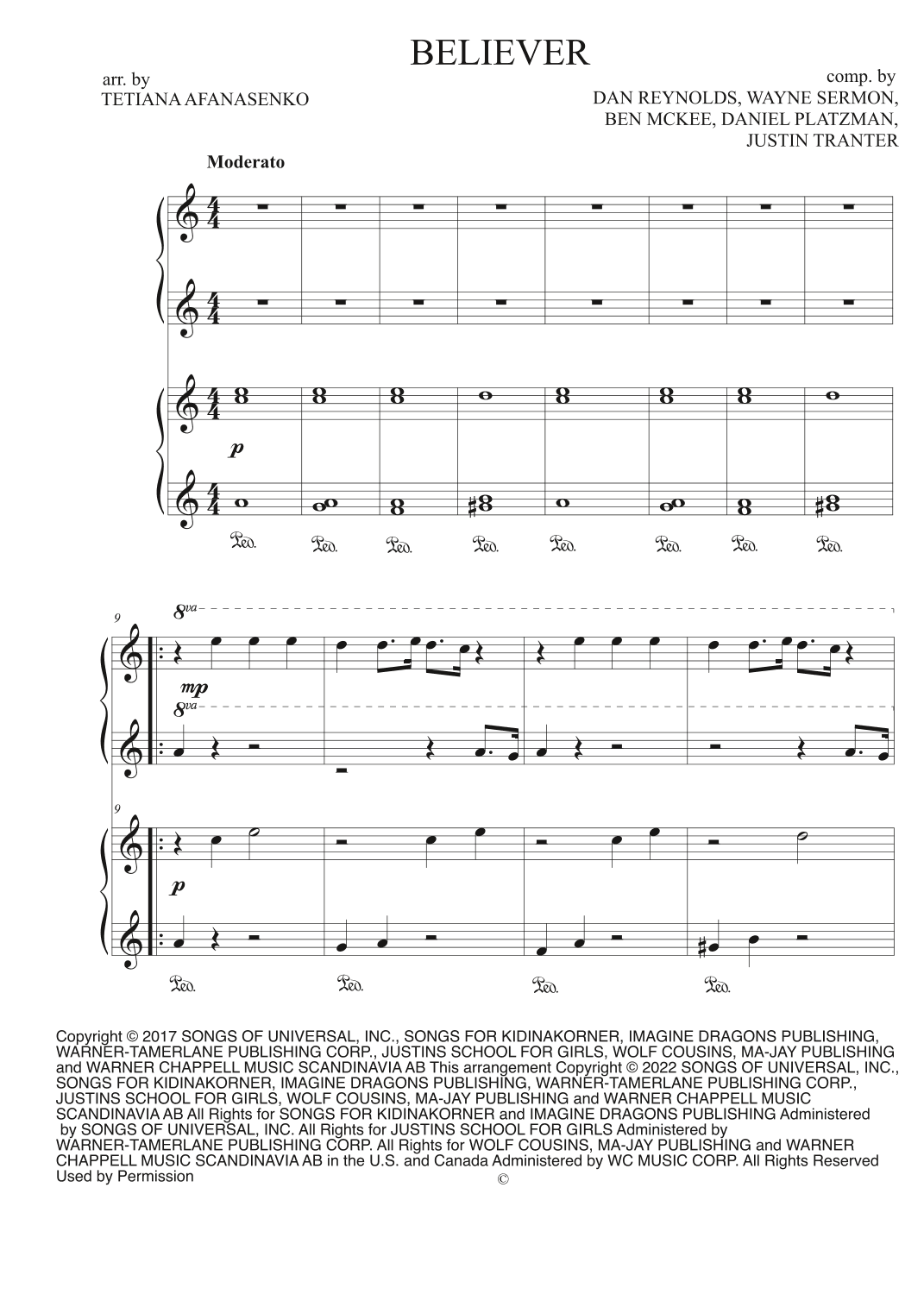 Believer (arr. Tetiana Afanasenko)