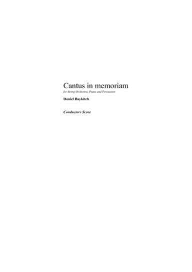 Cantus in memoriam