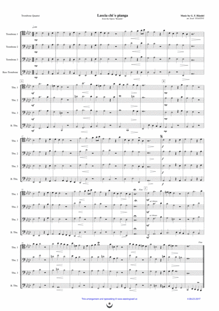 Lascia ch´io pianga (Handel) (arr. Josef STASTNY)