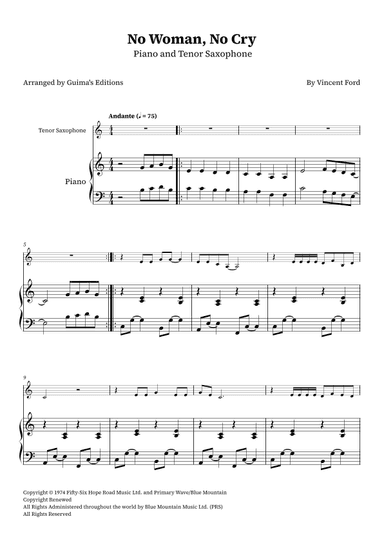 No Woman No Cry (arr. Guima's Editions)